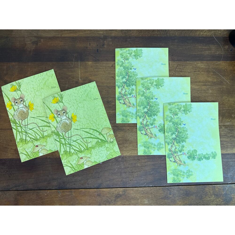 Vintage Note Card Tri-Fold Stationary Craft Scrapbooking Artwork By Linda Powell